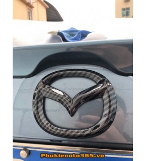 Bộ ốp Logo Carbon trang trí trước sau xe Mazda 3 2014-2019